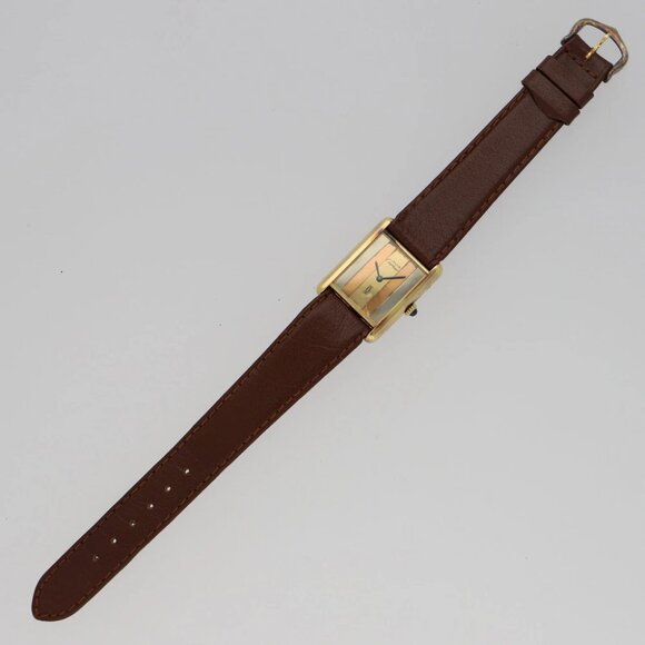 CARTIER Watches Gold Plated/leather Hand Winding - Picture 6 of 7